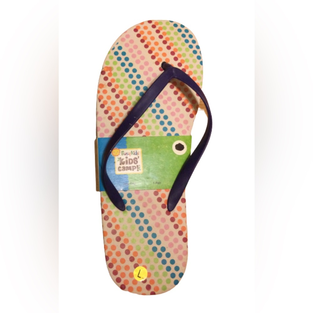 Polka Dot Colorful Womens Ladies Rubber Flip Flops Beach Sandals Size Large